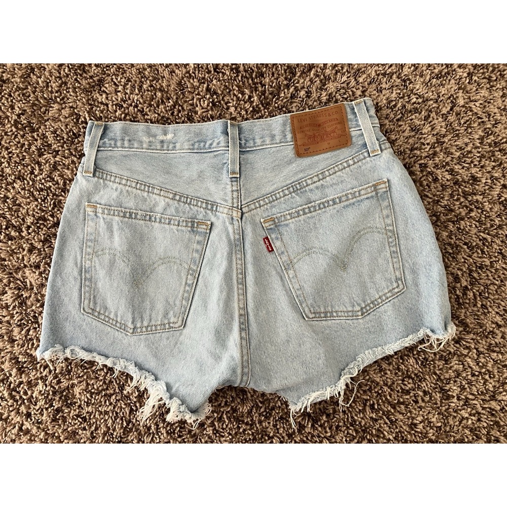 Levi's Premium 501 Button Fly Shorts Women's Sz 27 Classic Beachy Boho